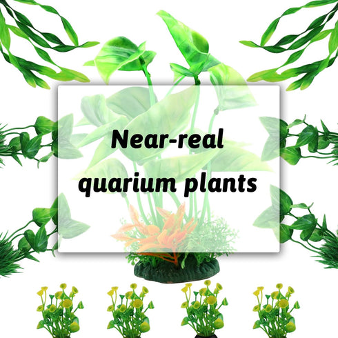 Fish Tank Accessories Aquarium Decorations Green Plants, 20pcs Green Fish Tank Decorations Plant, Fish Tank Decor, Aquarium Decor Plastic Plants, ...