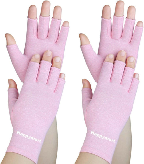 2 Pairs Arthritis Gloves, Hand Compression Gloves for Rheumatoid, Pain Relief, Carpal Tunnel, Swelling, Joint Support, Driving Fingerless Gloves f...