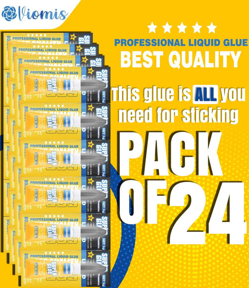 Super Glue Quick Set, 24-Pack of 3g Single-Use Tubes, Multi-Surface Adhesive for Plastics, Metal, Leather, Ceramics & More, Ultra Strong & Fast-Dr...