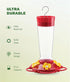 Hummingbird Feeder 10 oz. Plastic Hummingbird Feeders for Outdoors, with Built-in Ant Guard - Circular Perch with 5 Feeding Ports - Wide Mouth for...