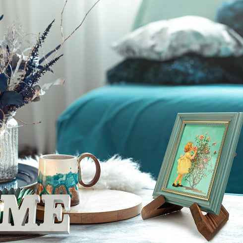 Rustic Cookbook Holder Stand for Kitchen, Recipe Book Holder for Kitchen Counter, Wooden Kitchen Book Holder, Rustic Cook Book Holder Stand with N...