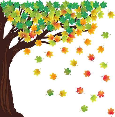 128 Pcs Classroom Tree Bulletin Board Set Woodland Whimsy Tree for Bulletin Board Leaves Cutout Classroom Tree Wall Decor for School Classroom Cha...