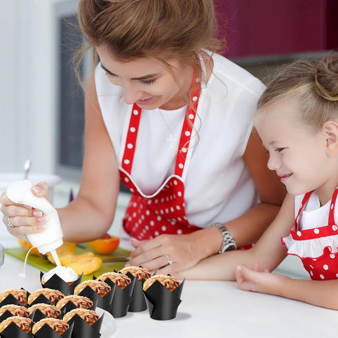 Tulip Cupcake Liners, 120pcs Augshy Baking Cups Cupcake Liners Muffin Tins Treat Cups for Halloween,Weddings, Birthdays, Baby Showers (Black)...