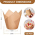 120 Counts Natural Tulip Cupcake Liners for Baking Cups, Food Grade Parchment Paper Muffin Liners Holders, Standard Tulip Cupcake Liners, Greasepr...