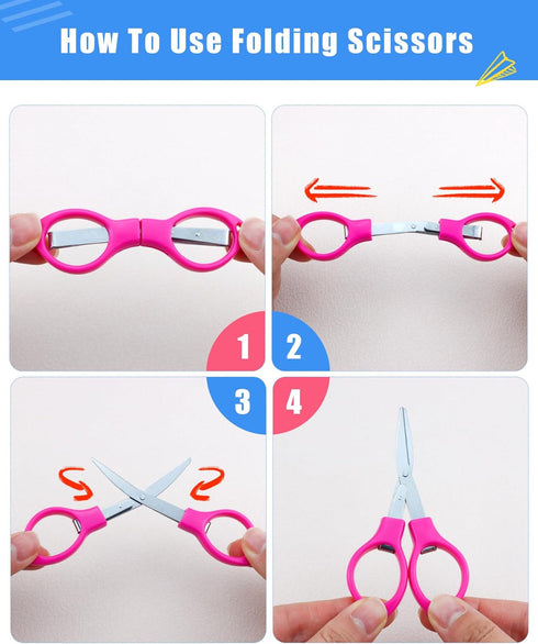 6 Pcs Folding Scissors, Small Stainless Steel Foldable Scissors, Portable Mini Travel Scissors for Home Travel School Office...