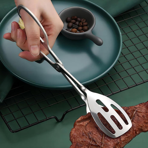 2-PACK Serving Tongs for Buffet, Stainless Steel Food Serving Cooking Tongs with Scissor Handles - Salad/Cake/Bread Tongs Kitchen Tongs, Catering ...