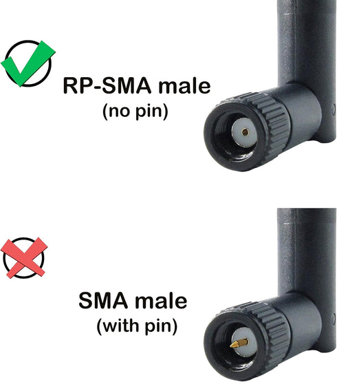 WiFi Antenna PC Bluetooth Antenna Dual Band 2.4Ghz 5Ghz 3dBi RP-SMA Male (with No Pin) for Gaming Motherboard, RV Camera, PCIE M.2 Wireless Card, ...