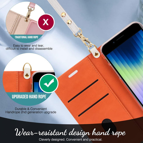 FYY Designed for iPhone SE Case 2022 (3rd Gen) / iPhone SE Case 2020 (2nd Gen) / iPhone 7 Case/iPhone 8 Case, Luxury PU Leather Wallet Phone Case ...