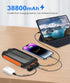 ??????4 ?????????????? Solar-Charger-Power-Bank-38800mAh Waterproof Portable Solar Phone Charger with LED Flashlight/USB C Fast Charge External Ba...