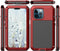 Heavy Duty Case for iPhone, Full Body Dustproof Dropproof Aluminum Alloy Case with Silicone Built-in Screen Protector (Red, for iPhone 13 pro max)...