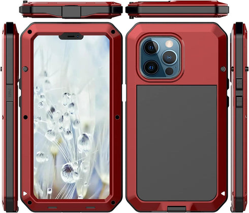 Marrkey for iPhone 13 Pro Max Case,360 Full Body Protective Heavy Duty Shockproof Tough Armour Aluminum Alloy Metal Case with Silicone Built-in Sc...