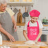 Kids Apron and Chef Hat Set, “Kiss The Little Cook” Apron Adjustable Child Apron Chef Training Funny Apron...