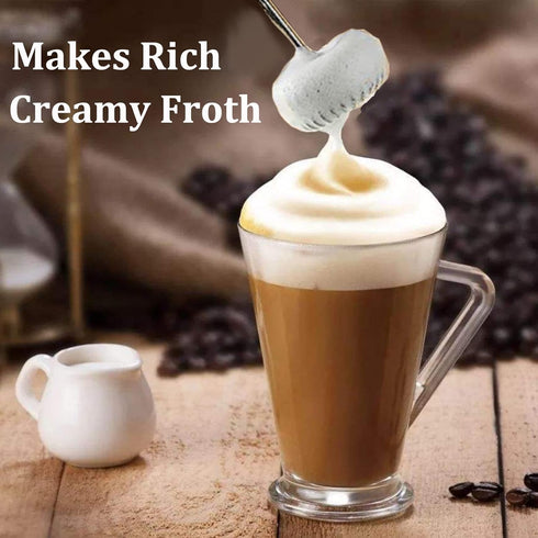 Milk frother for coffee, lattes,whisk drink mixer, Mini foamer for cappuccino, Frappe, Matcha, Hot Chocolate. Battery operated stainless foam make...