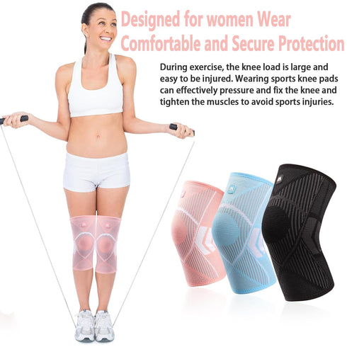 Knee Supports Brace for Women, Knee Compression Sleeves for Joint Pain Relief, Arthritis,Injury Recovery, Meniscus Tear,Knee Pain, ACL, MCL, Tendo...