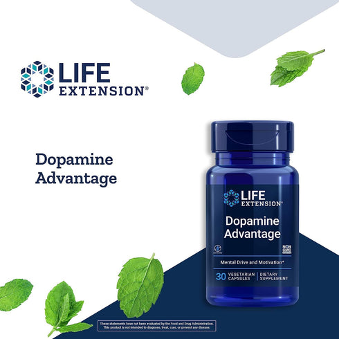 Life Extension Dopamine Advantage - Phellodendron Bark Extract Supplement with Vitamin B12 - for Youthful Dopamine Levels and Brain Health - Glute...