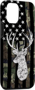 Deer Hunting Camouflage American Flag Whitetail Buck USA Case for iPhone 12/12 Pro...