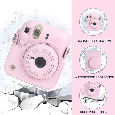 Protective Case for Fujifilm Instax Mini 12 Instant Camera -With Light-sensitive Holes, Lower Right Lens Fit, Specially Designed for Mini 12 Camer...