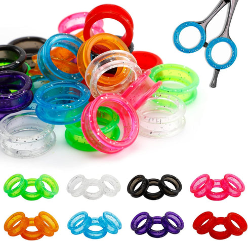 80-Piece Scissors Finger Rings Professional Dog Grooming Scissors Accessories for Dog Hair Cutting, Ergonomic Pet Shear Finger Ring Thumb Inserts ...