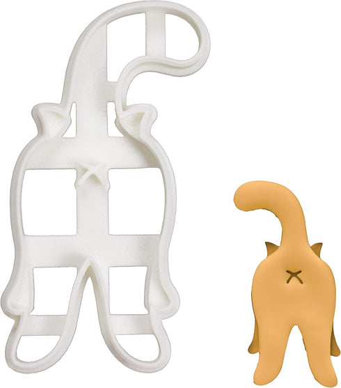 BAKERLOGY Kitty Butt cookie cutter - Detailed Biscuit Cutter Design for Baking and Crafts, ideal on fondant, dough, clay...