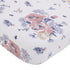 NoJo Farmhouse Chic Tossed Floral White, Pink, and Periwinkle 100% Cotton Fitted Crib Sheet...
