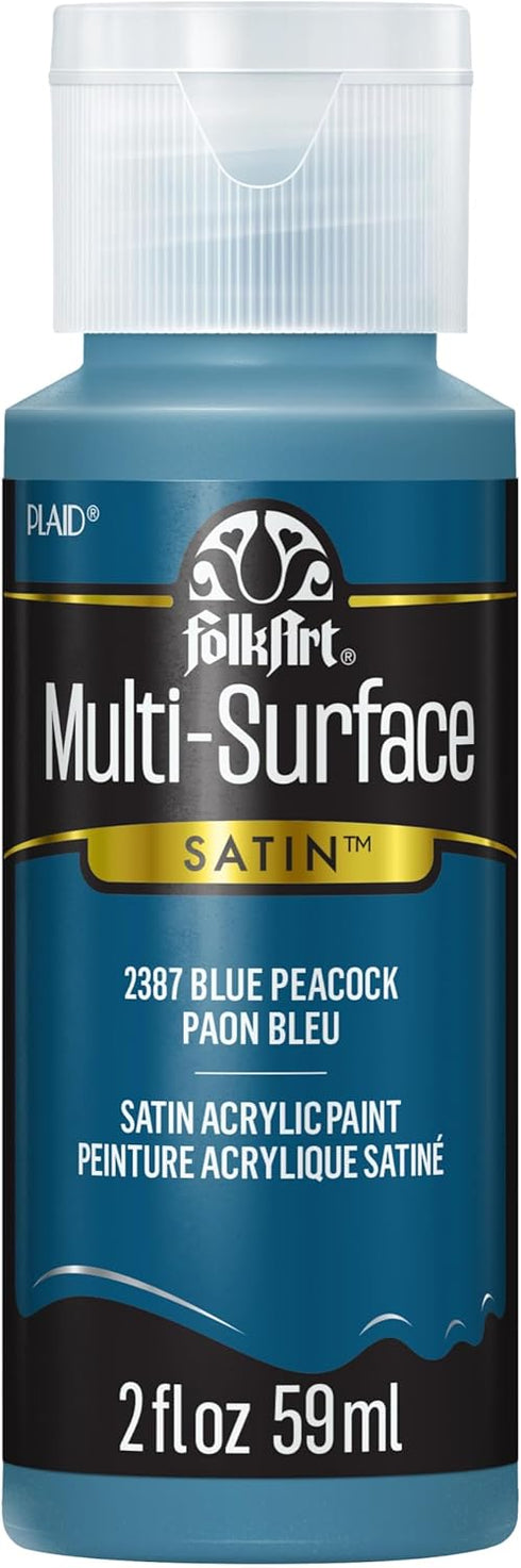 FolkArt Multi Surface Acrylic Paint, 2 oz, Blue Peacock 2 Fl Oz...