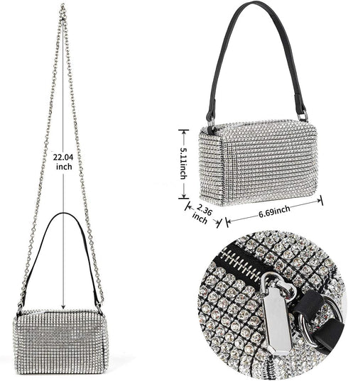 Bling Bling Crystals Evening Clutch Bag for Women Girls Sparkling Crossbody Bag Wedding Prom Party Club Purses Handbags...