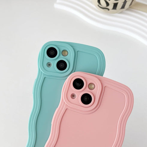 Caseative for iPhone 14 Case, Solid Color Curly Wave Frame Soft Compatible with iPhone Case (White,iPhone 14)...