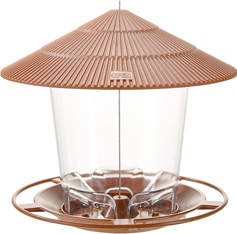 Hanging Bird Feeder Squirrel Proof for Outdoor Wild Bird Seed, Brown...