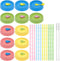 Regular Mouth Mason Jar Lids with Straw Hole/Stoppers/Silicone Rings/Cleaning Brush, Rust-proof, BPA Free Plastic Canning Lids, Great for Drinking...