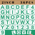 2'' Letter Stencils and Numbers, 36 Pcs Alphabet Art Craft Stencils, Reusable Plastic Number Templates Letter Stencils for Painting on Wood, Wall,...