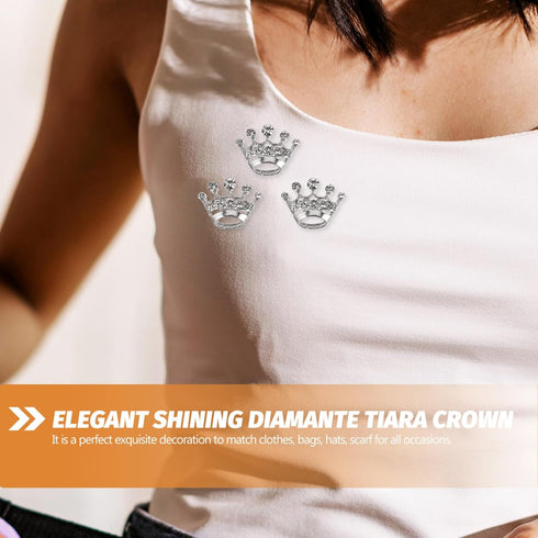 ULTNICE 12pcs Tiara Crown Brooch Pin Wedding Party Pageant Brooch (Silver)...