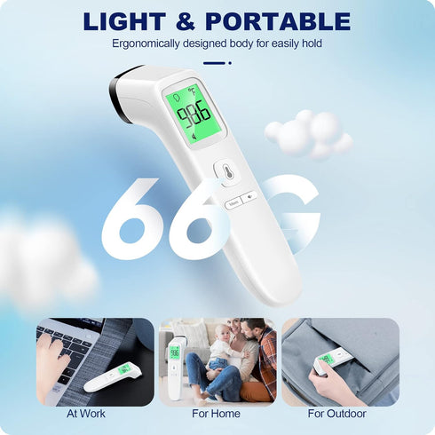 No-Touch Thermometer for Adults and Kids, Accurate Digital Baby Thermometer, Fever Alarm & Silent Mode, 2 in 1 Forehead & Object Mode...