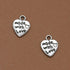 100pcs Heart Shape Charms Pendants Made with Love Letters Carving DIY Craft Necklace Bracelets Keychain Jewelry Making Findings Accessories (Ancie...