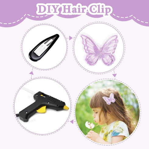 20 PCS Butterfly Hair Clips, Organza Butterflies Fabric Butterflies, Double Layers Organza Butterfly Lace Fabric Patches, Embroidery Butterfly for...