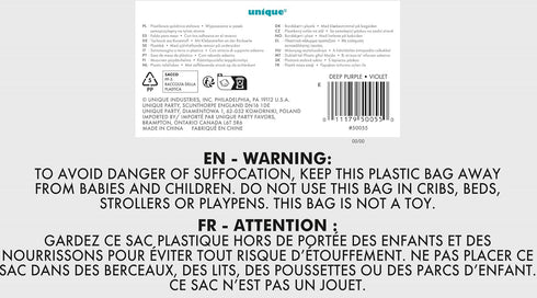 Unique Industries Plastic Table Skirt, 29" x 14", Purple...