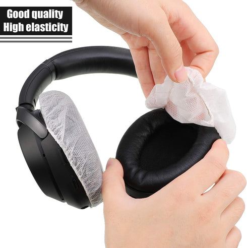 200 Pieces Sanitary Headphone Ear Cover Disposable Non-Woven Earpad Covers Headphone Covers for Most On Ear Headphones (White, M, 8 cm/ 3.1 Inch)...
