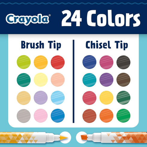 Crayola Dual Chisel Tip & Brush Markers, Art Markers, Gifts for Teens, 12ct...