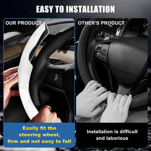 RYANSTAR RACING Steering Wheel Cover ABS Compatible with Tesla Model 3 Model Y 2016-2023 Steering Wheel Wrap Protector No Slip (White)...