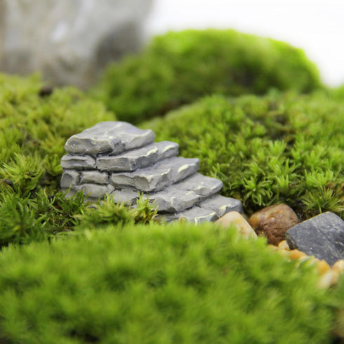Gray Outdoor Décor Miniature Resin Bridge Stair Stone Straight Bridge Stairs Stone Steps Garden Fairy Ornament Flower Pot Plant Micro Landscaping ...