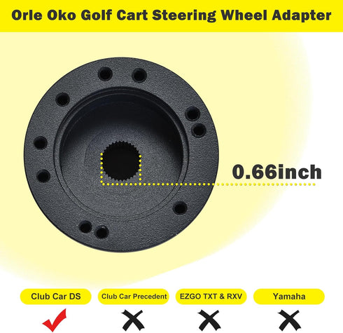 Club Car DS Steering Wheel Adapter Golf Cart Steering Wheel Adapter Hub Golf Cart Accessories for Club Car DS Golf Cart...