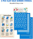 KEOKER Silk Screen Stencils for Polymer Clay Reusable Stars, 4th of July Star Silkscreen for Clay, Printing on Clay & Other Jewelry Clay Earrings ...