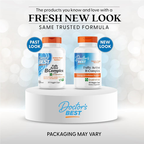 Doctors Best Fully Active B Complex, Energy & Cellular Support, Non-GMO, Gluten Free, Soy Free, Vegan 30 Veggie Caps...
