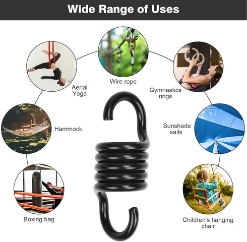 Hammock Spring Swing Hammoch Springs for Hanging Porch Chair 550lbs Weight Capacity,Black...