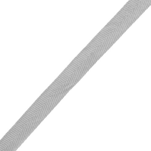 Mandala Crafts Gray Twill Tape 1/2 Inches Cotton Webbing Strap - 50 Yds Gray Cotton Ribbon Herringbone Tape - Cotton Bias Tape for Sewing Seam Bin...