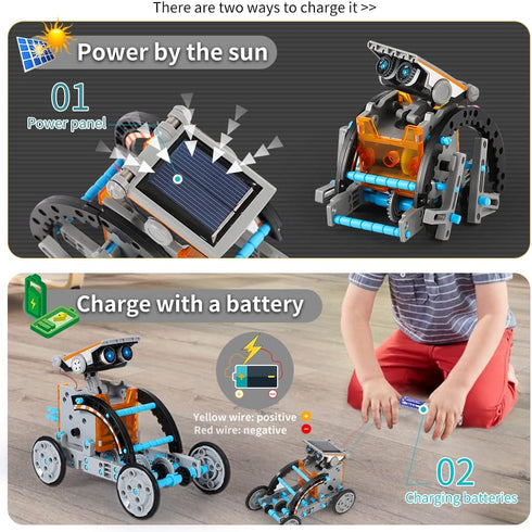 Lucky Doug 12-in-1 STEM Solar Robot Kit Toys Gifts for Kids 8 9 10 11 12 13 Years Old, Educational Building Science Experiment Set Birthday for Ki...