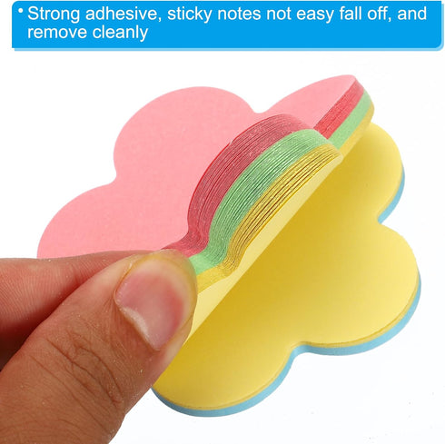 PATIKIL 2.7 x 2.7 Inch Flower Shape Sticky Notes, 6 Pads Cute Self-Stick Memo Pads Bright Colorful 100 Sheets/Pad for Home Office, 4 Colors...