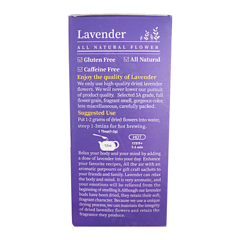 TIAN HU SHAN Dried Lavender Flower Buds, Culinary Food Grade for Baking, Fresh Fragrance, 4 Ounce, Caffeine Free Suger Free Vegan Herbal Tea, Pack...