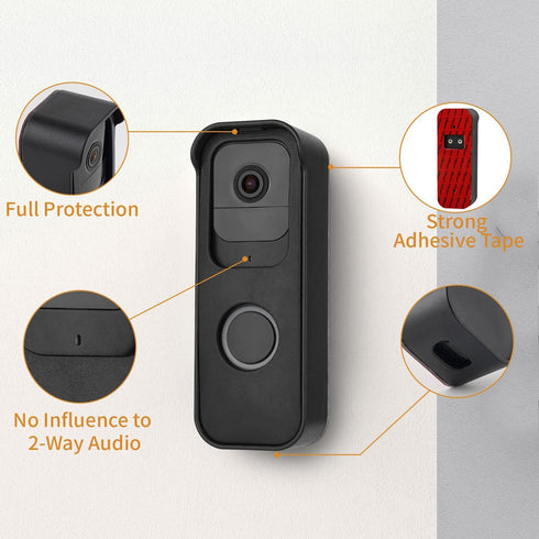 No-Drilling Door Mount for Blink Video Doorbell, Adhesive Doorbell Mount Bracket, Accessories for Blink Doorbell Home Security System?Black?...