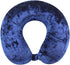 Cloudz Crushed Velvet Ultra Premium Comforlite Memory Foam Airplane Travel Neck Pillow with Matching Luxuriously Soft Black Out Sleep Mask - Blue...