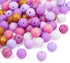 Beadthoven 80pcs 15mm Purple Silicone Beads 8 Colors Silicone Beads for Keychain Making DIY Necklace Bracelet Beads Set Bulk Round Ball Round Rubb...